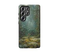 Girl in Sunlit Forest Clearing with Butterflies - Funda resistente mate compatible con Samsung Galaxy S25 Ultra, color verde