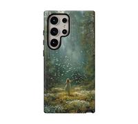 Girl in Sunlit Forest Clearing with Butterflies - Funda resistente mate compatible con Samsung Galaxy S24 Ultra, color verde