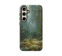 Girl in Sunlit Forest Clearing with Butterflies - Funda resistente mate compatible con Samsung Galaxy S24 Plus, color verde