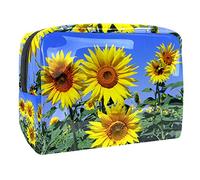 Girl in The Sunflower - Neceser organizador de maquillaje, neceser de maquillaje, estuche para lápices, Multicolor 10, 18.5x7.5x13cm/7.3x3x5.1in, Estuche de belleza