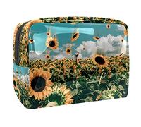 Girl in The Sunflower - Neceser organizador de maquillaje, neceser de maquillaje, estuche para lápices, Multicolor 05, 18.5x7.5x13cm/7.3x3x5.1in, Estuche de belleza