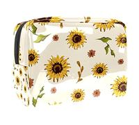 Girl in The Sunflower - Neceser organizador de maquillaje, neceser de maquillaje, estuche para lápices, Multicolor 04, 18.5x7.5x13cm/7.3x3x5.1in, Estuche de belleza