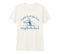 Girl Loves Wrightsville Beach Sirenas Cola de pez Sirena Camiseta Premium