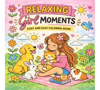 Girl Moments Relaxing Coloring Book with Cozy Lifestyle Scenes & Animal Friends