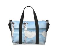 Girl On A Windy Beach - Bolso bandolera portátil para mujer, ideal para gimnasio, entrenamientos, viajes y viajes