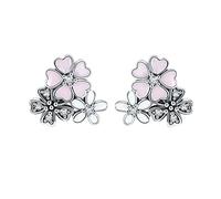 Girl Pink Daisy Cherry Blossoms Flower For Women Jewelry Presenting Pendientes
