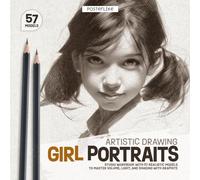 Girl Portraits - Artistic Drawing: Studio Workbook with 57 Realistic Models to Master Volume, Light, and Shading with Graphite (Posterlike Portrait Drawing Studio)