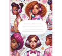 Girl Power Composition Notebook: Cute African American Girls Journal with Headphones, Pastel Glitter School Supplies, and Black Girl Magic | Large 8.5 x 11 Lined Notebook, 120 Pages"