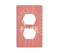 Girl Power - Cubierta de enchufe minimalista rosa para interruptor de luz, decorativa, 1 banda, placa de pared para cocina, baño, tamaño 7 x 11,4 cm