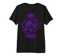 Girl Power Flor Frase para el Movimiento Feminista Camiseta Premium