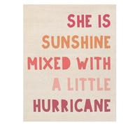 Girl Power Quote Wall Art - She Is Sunshine Mixed With a Little Hurricane Unframed Poster for Teen Girl Gift(Framed,12x18inch(30x45cm))