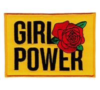 Girl Power Rose - Parche termoadhesivo para planchar o coser para ropa, parche bordado, tamaño 9,6 x 7 cm