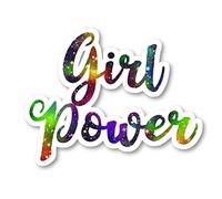 Girl Power Sticker Galaxy Inspirational Quotes Pegatinas - 2 unidades - Pegatinas para portátil - Vinilo adhesivo de vinilo de 2,5 pulgadas - Laptop, Phone, Tablet (2 unidades)