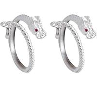 Girl Products 2 anillos de la suerte Qiankun con cola de dragón, anillo ajustable de Feng Shui, anillo de dragón chino, amuleto de dinero de buena suerte, anillo de dragón, para mujeres y hombres,