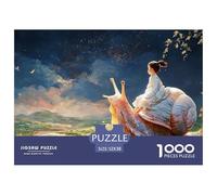 Girl Sits on The Bckof N Oversized Snil 1000 Stück Ökopapier Puzzle Girl Riding A Giant Snail Stressabbau Familienspiel Puzzles Für Erwachsene Und Kinder 52x38cm/1000pcs