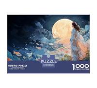 Girl Stands on The Byssaa 1000 Stück Stabiler Karton Puzzle Beautiful Woman Stressabbau Kreatives Spiel Puzzles Als Wohnaccessoires 38x26cm/1000pcs