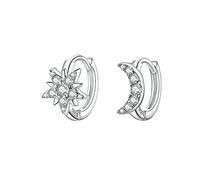 Girl Star and Moon Hoop for Women Earrings Anti Allergy Fine Jewelry Gifts