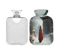 Girl wearing A Red Cloak (1) Botella de agua caliente con funda de forro polar suave, bolsa de agua caliente para aliviar el dolor de cuello y hombros, terapias frías y calientes, talla L