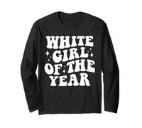 Girl White Girl of the Year Bold Funny Groovy Tie Dye Manga Larga