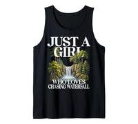 Girl Who Loves Chasing Waterfall River Nature Cute Design Camiseta sin Mangas