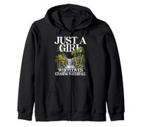 Girl Who Loves Chasing Waterfall River Nature Cute Design Sudadera con Capucha