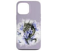 Girl Who Loves Dragons Purple Dragon Flower Butterfly Floral Carcasa para iPhone 13 Pro MAX