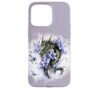 Girl Who Loves Dragons Purple Dragon Flower Butterfly Floral Carcasa para iPhone 15 Pro MAX