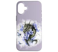 Girl Who Loves Dragons Purple Dragon Flower Butterfly Floral Carcasa para iPhone 16 Plus
