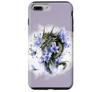 Girl Who Loves Dragons Purple Dragon Flower Butterfly Floral Carcasa para iPhone 7 Plus/8 Plus