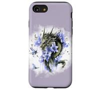 Girl Who Loves Dragons Purple Dragon Flower Butterfly Floral Carcasa para iPhone SE (2020) / 7/8
