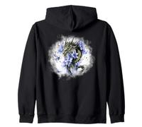 Girl Who Loves Dragons Purple Dragon Flower Butterfly Floral Sudadera con Capucha