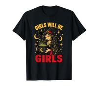 Girl Will Be Girls Bruja Women Potion Brew Celestial Stars Camiseta