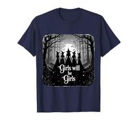 Girl Will Be Girls Divertidas Vibraciones de Bruja y Bruja Camiseta