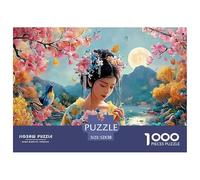 Girl with Black Curly Hair 1000 Pcs Premium-Karton Puzzle Traditional Beauty Stressabbau Familienspiel Puzzles Für Erwachsene Und Kinder 52x38cm/1000pcs