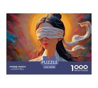 Girl with Black Hair 1000 Pcs Cartón Rompecabezas Fantasy Girl Imposible, Difícil Juego Creativo Puzzle para Adultos Y Niños 52x38cm/1000pcs