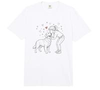 Girl with Golden Retriever, Cute Golden Retriever Comfort Colors Adult Heavyweight T-Shirt