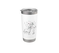Girl with Golden Retriever, cute Golden Retriever Vaso térmico de acero inoxidable de doble pared
