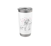 Girl with Malinois, Girls with Mals, cute Belgian Malinois Vaso térmico de acero inoxidable de doble pared