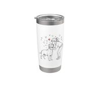 Girl with Rottweiler, cute Rottweiler Vaso térmico de acero inoxidable de doble pared