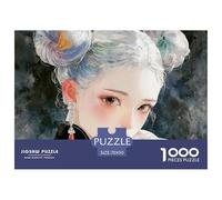 Girl with Silver Hair Two Buns Hairstyle 1000 Pcs Ökopapier Puzzle Lovely Girl Lebendige Bilder Kreatives Spiel Puzzles Als Wohnaccessoires 70x50cm/1000pcs