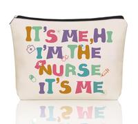 Girlly Bolsa de maquillaje de regalo para enfermera: bolsas de cosméticos perfectas IT's ME, HI I'M THE NURSE IT's ME, estudiante de enfermería para hijas, sobrinas, novias, compañeras de trabajo.