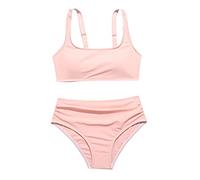 Girl'S 2 Piece Swimsuit Sport High Waist Teen Kids Bikini Set Bathing Suit Swimwear(Light Green,8 Years)
