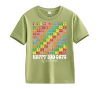 Girls and Boys Casual Short Sleeved T Shirt 100 Days of School Opening 100 Days Aniversary Personality Loose Short Sleeved Cierres para cárdigans, AG., 4-5 años