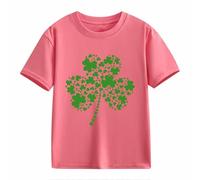 Girls and Boys Casual Short Sleeved T Shirt St Day Middle and Large Children's Retro Personality 2D Printing Children's Loose Short Sleeved Tumblr T Shirt Mädchen, Rosa., 12-13 años