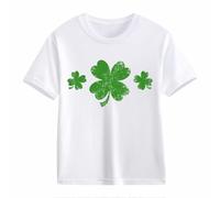 Girls and Boys Casual Short Sleeved T Shirt St Day Middle and Large Children's Retro Personality 2D Printing Children's Loose Short Sleeved Niñas Camisetas 152, Blanco, 2-3 años
