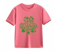 Girls and Boys Casual Short Sleeved T Shirt St Day Middle and Large Children's Retro Personality 2D Printing Children's Loose Short Sleeved Baby T Shirt Kurzarm Mädchen, Rosa., 3-4 años