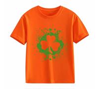 Girls and Boys Casual Short Sleeved T Shirt St Day Middle and Large Children's Retro Personality 2D Printing Children's Loose Short Sleeved Baby Shirts Mädchen 68, naranja, 8-9 años