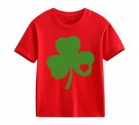 Girls and Boys Casual Short Sleeved T Shirt St Day Middle and Large Children's Retro Personality 2D Printing Children's Loose Short Sleeved Training Shirt Mädchen, rojo, 4-5 años
