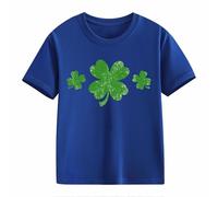 Girls and Boys Casual Short Sleeved T Shirt St Day Middle and Large Children's Retro Personality 2D Printing Children's Loose Short Sleeved Niñas Camisetas 152, azul, 10-11Years