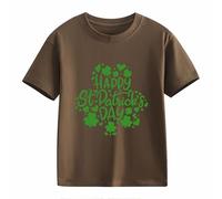 Girls and Boys Casual Short Sleeved T Shirt St Day Middle and Large Children's Retro Personality 2D Printing Children's Loose Short Sleeved Baby T Shirt Kurzarm Mädchen, marrón, 12-13 años